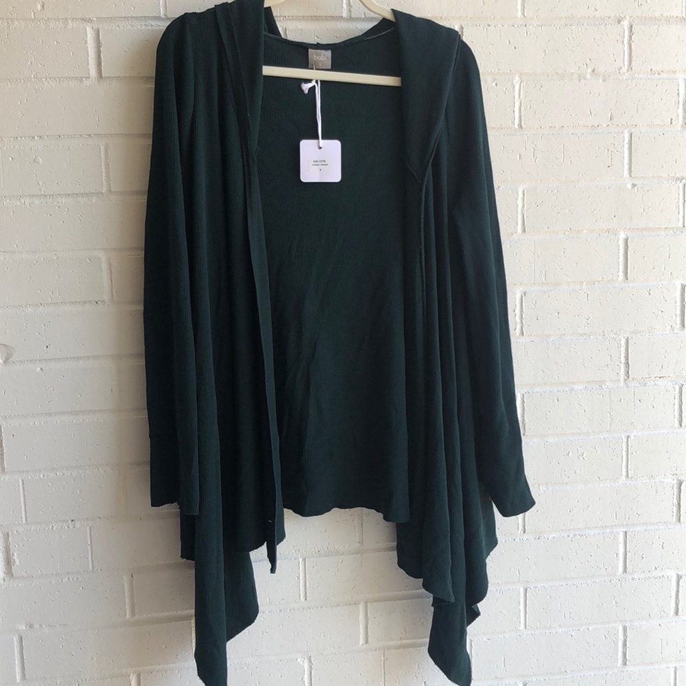 NWT Bobi Waffle Knit Hooded Cardigan